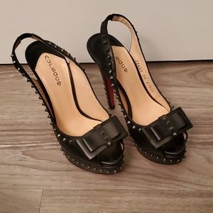 Red Sole Studded Heels Only Worn Once!
